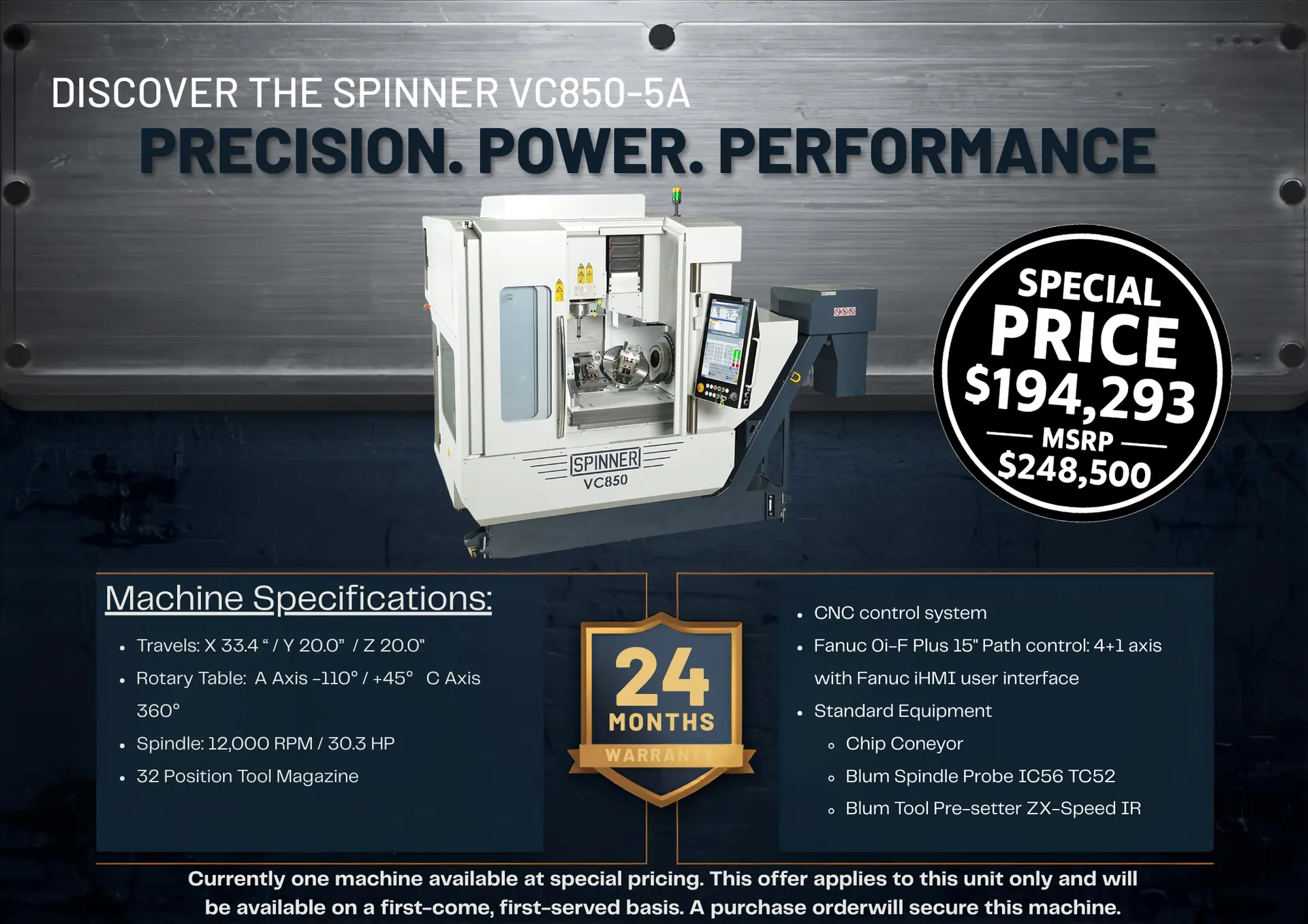 Specials | Zenith Machine Tools, LLC